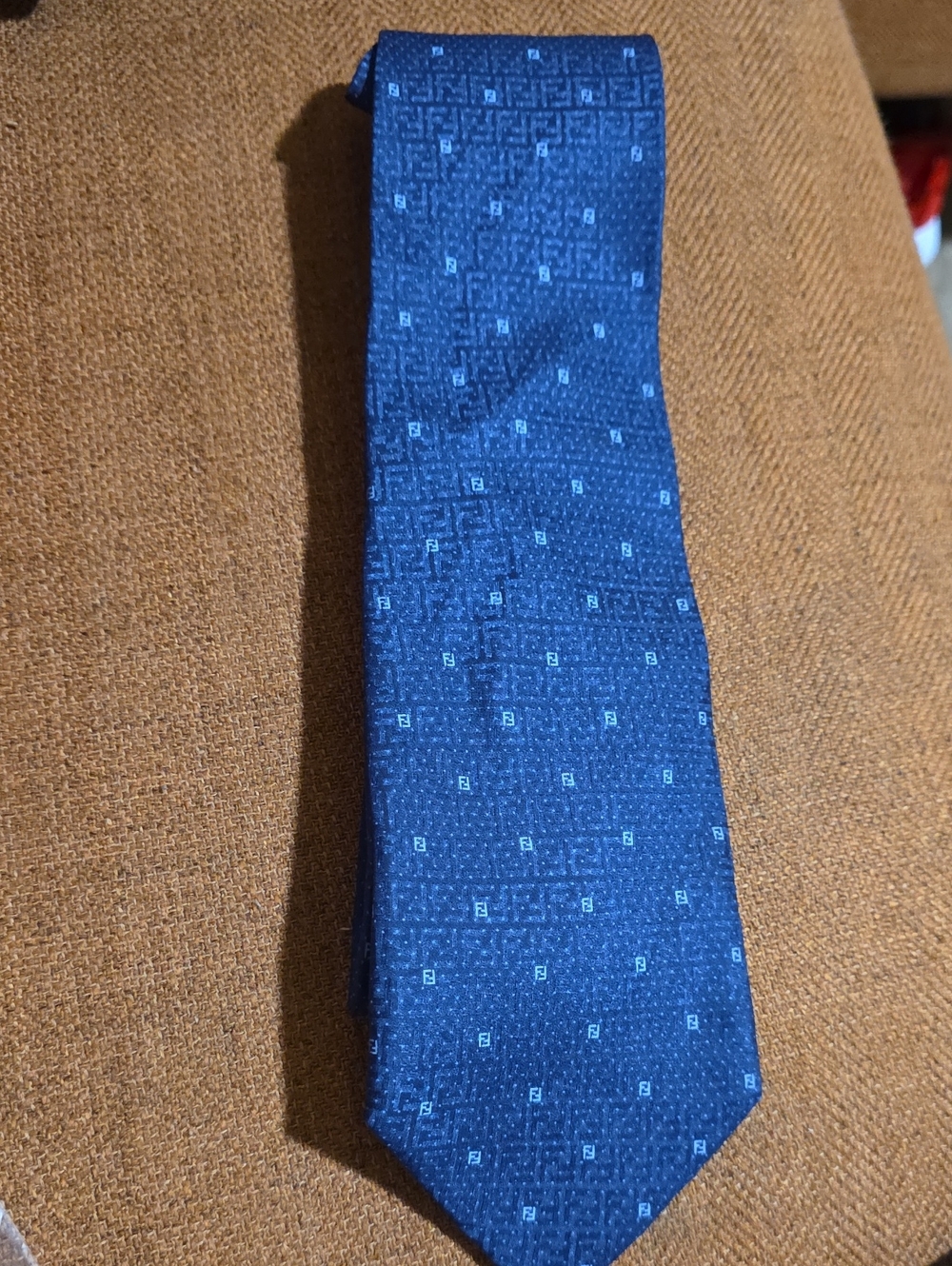 Fendi Men's Classic Navy Patterned Tie